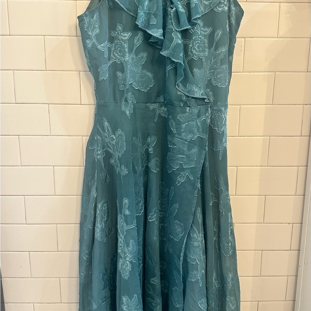 Elegant Teal Floral Dress